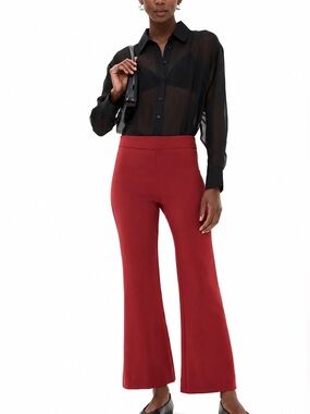 Reformation Tanya Knit Pant Sangre Red 0910 small modal side zipper wide cropped